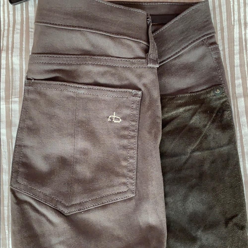 Rag&Bone elephant color leather/ jean pants 25